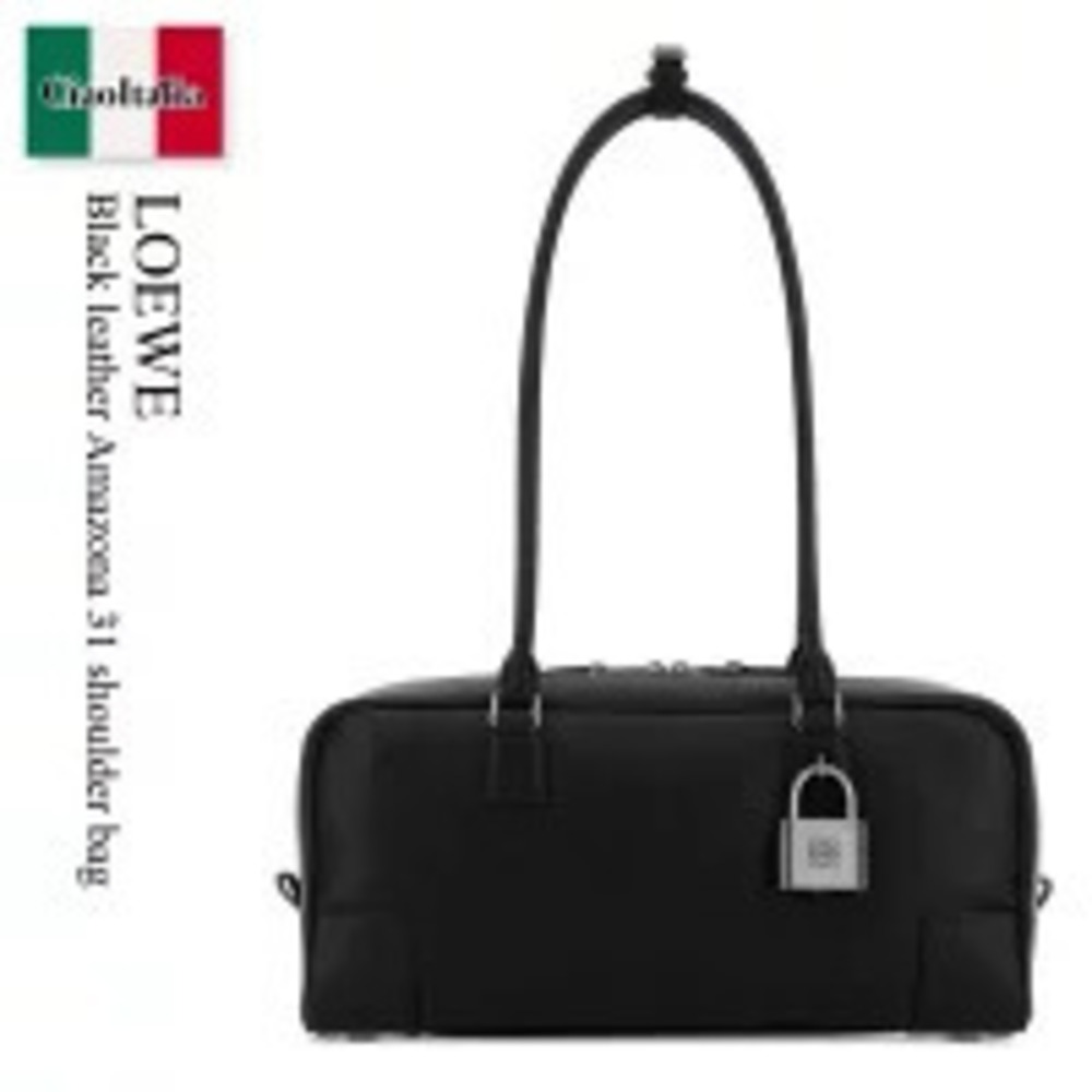 Loewe Bag Handbag Black Leather Amazona Shoulder Pouch